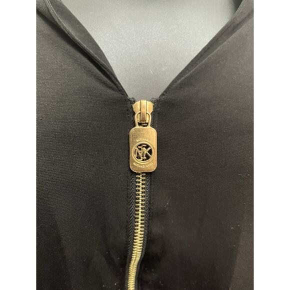 Michael Kors Womens 3XL Black Zip Front Roll Tab Sleeve Blouse Top Lightweight - Picture 4 of 8